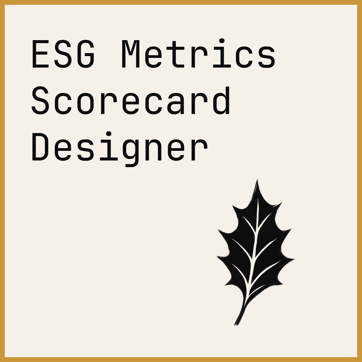 ESG Metrics Scorecard Designer
