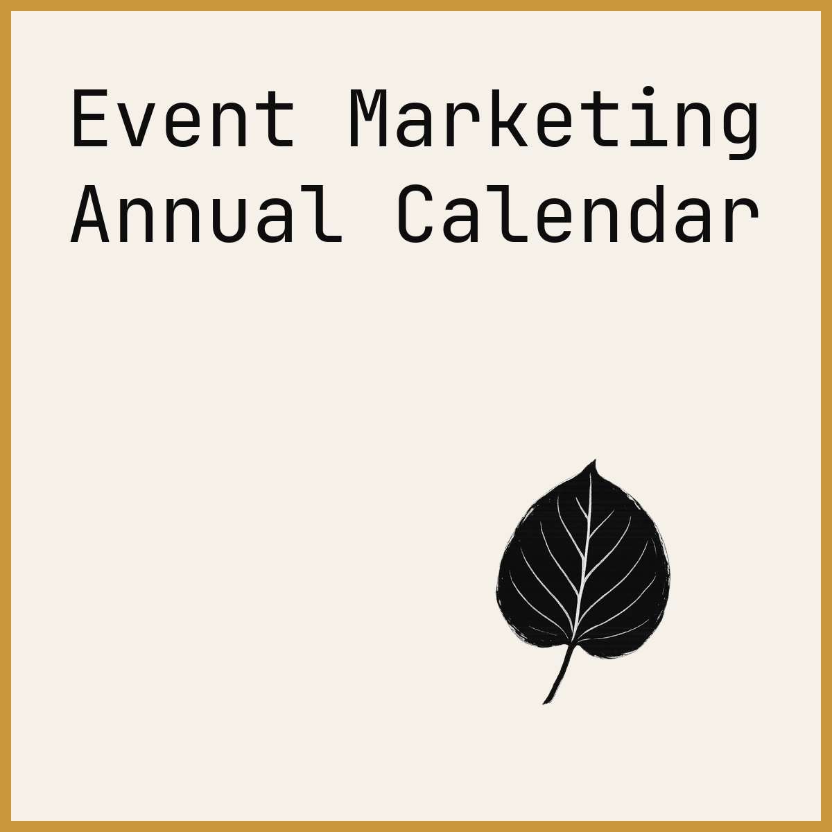 Event Marketing Annual Calendar