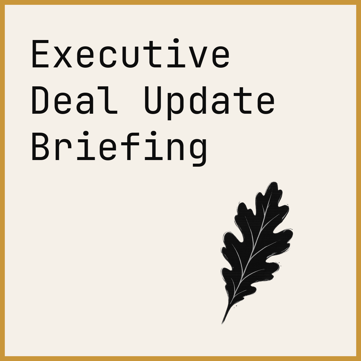 Executive Deal Update Briefing