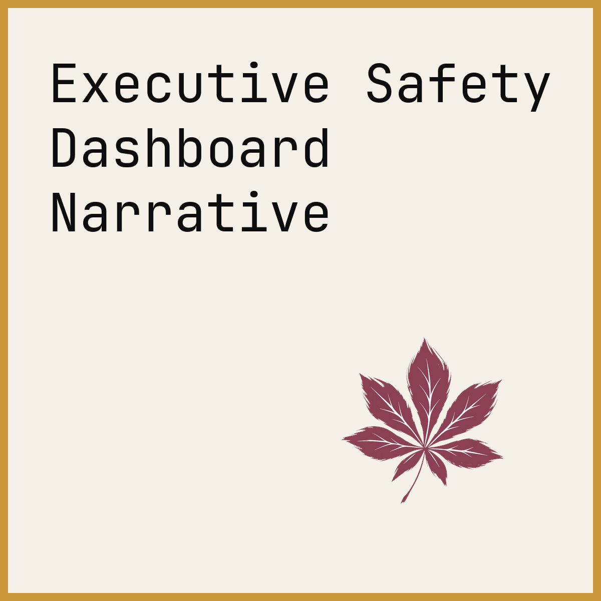Executive Safety Dashboard Narrative