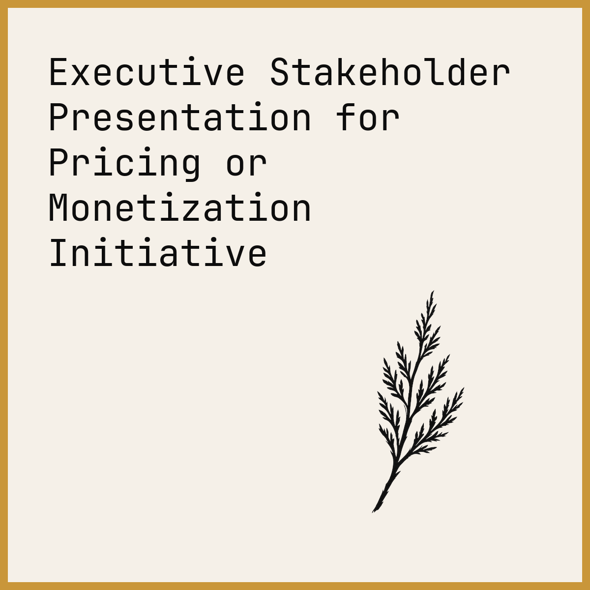 Executive Stakeholder Presentation for Pricing or Monetization Initiative