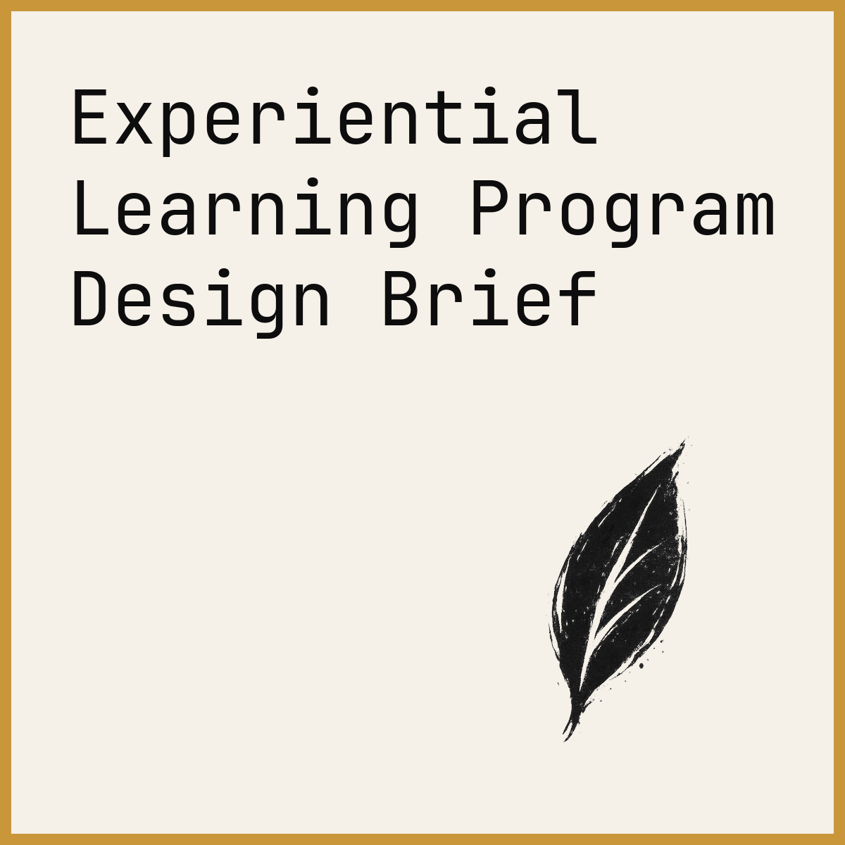 Experiential Learning Program Design Brief