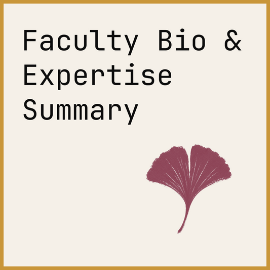 Faculty Bio & Expertise Summary