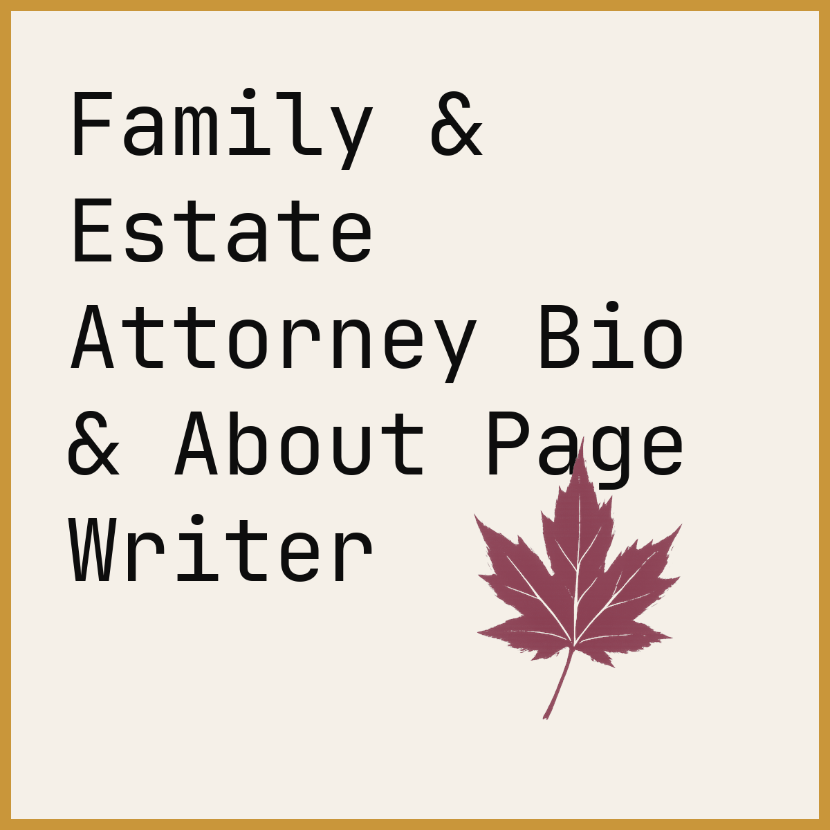 Family & Estate Attorney Bio & About Page Writer