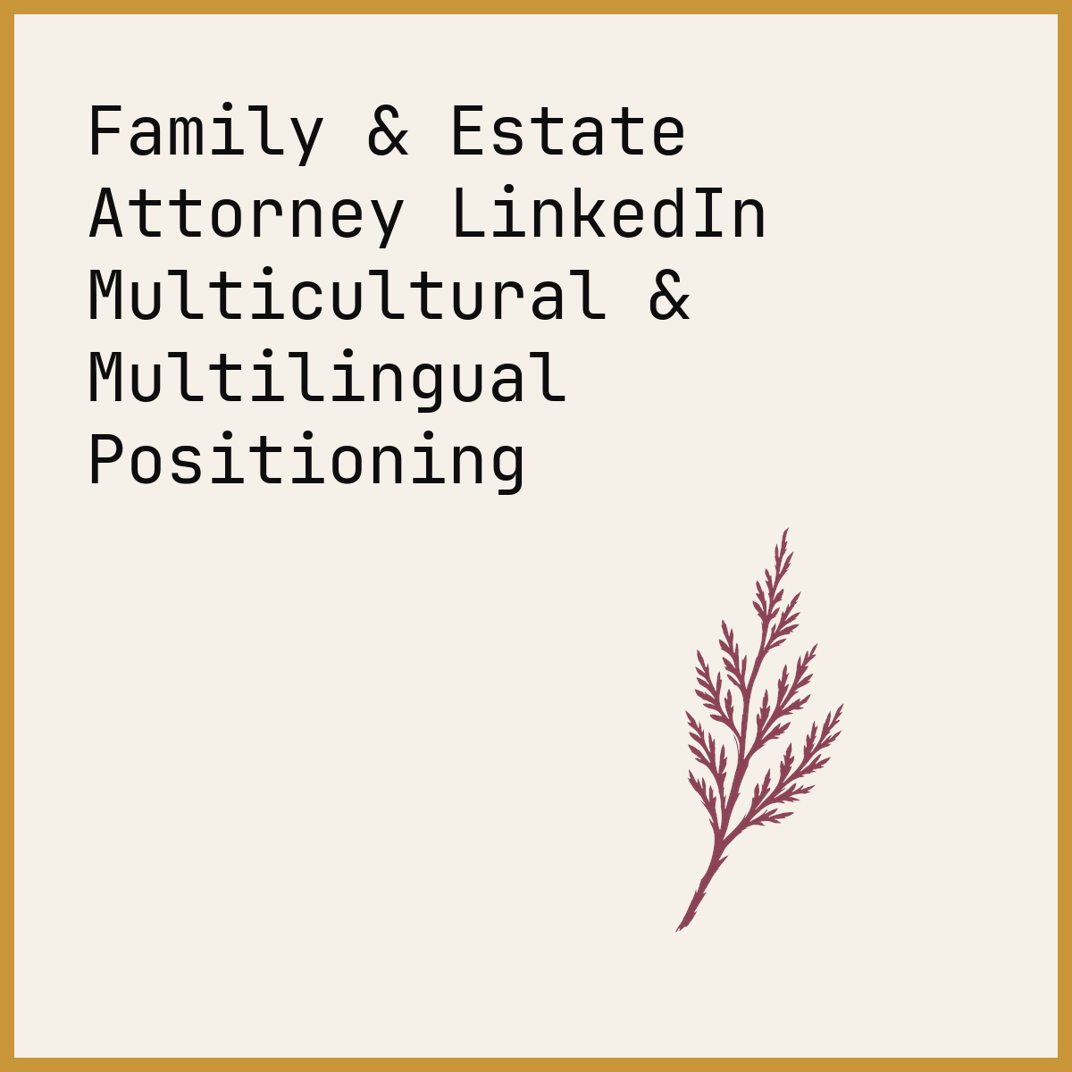 Family & Estate Attorney LinkedIn Multicultural & Multilingual Positioning