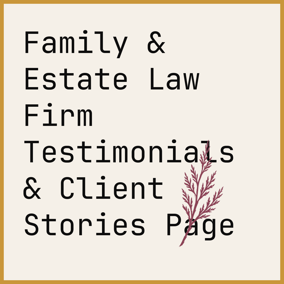 Family & Estate Law Firm Testimonials & Client Stories Page