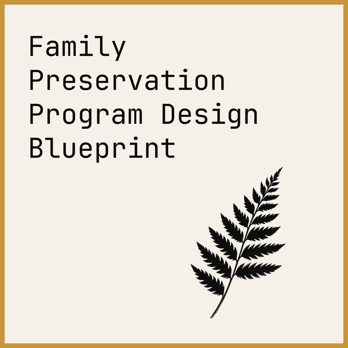 Family Preservation Program Design Blueprint