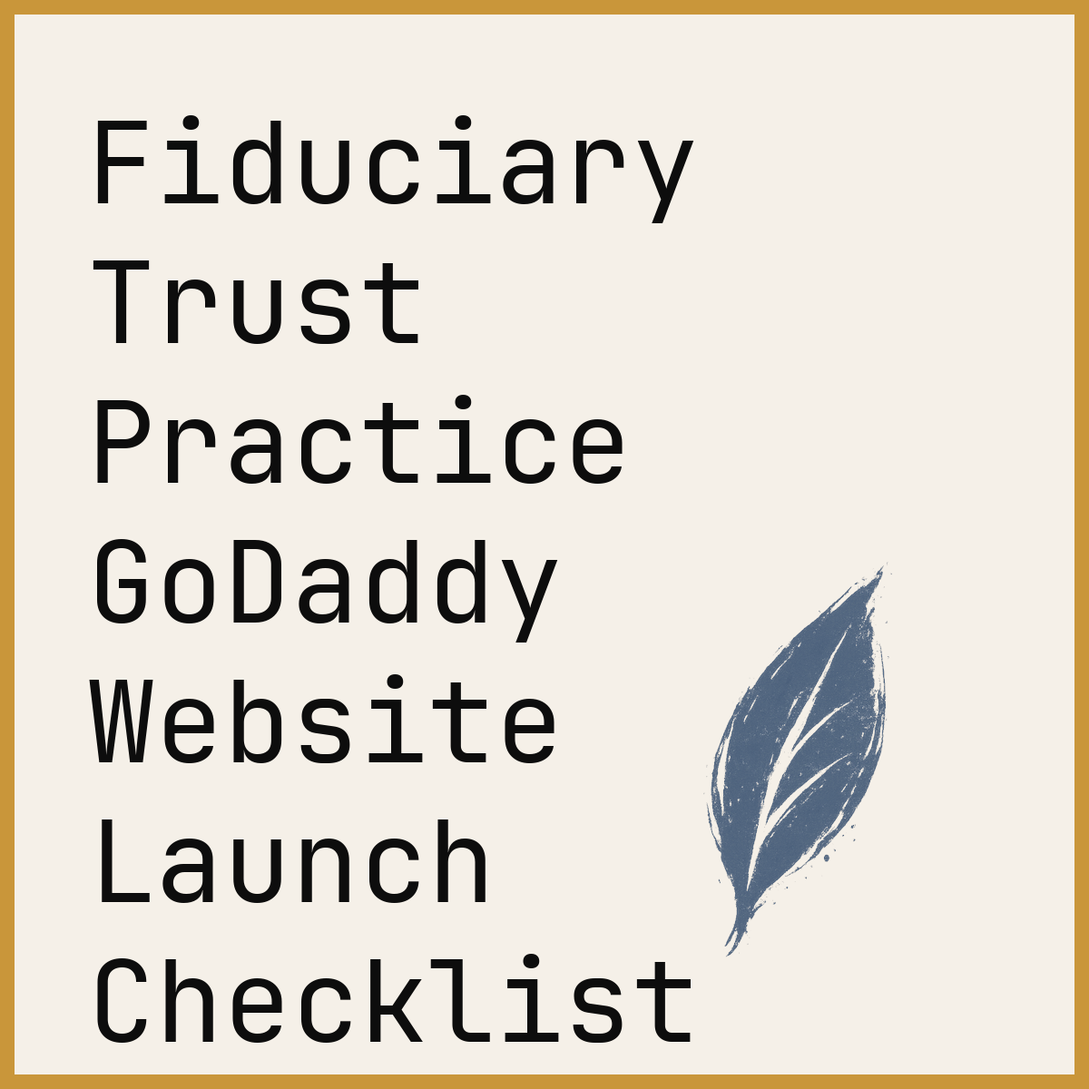 Fiduciary Trust Practice GoDaddy Website Launch Checklist