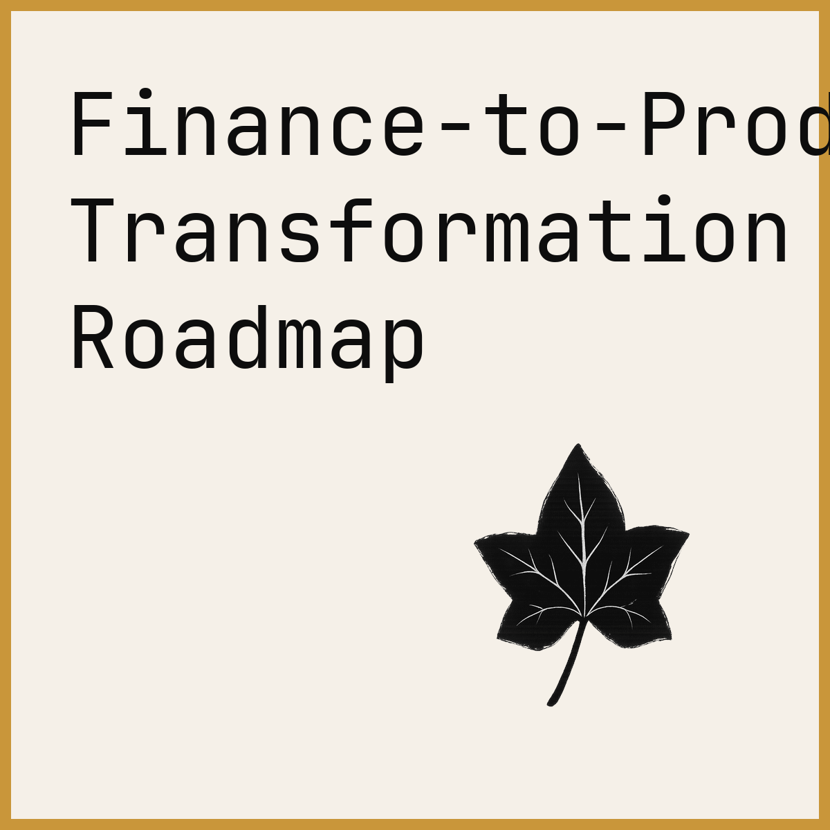 Finance-to-Product Transformation Roadmap