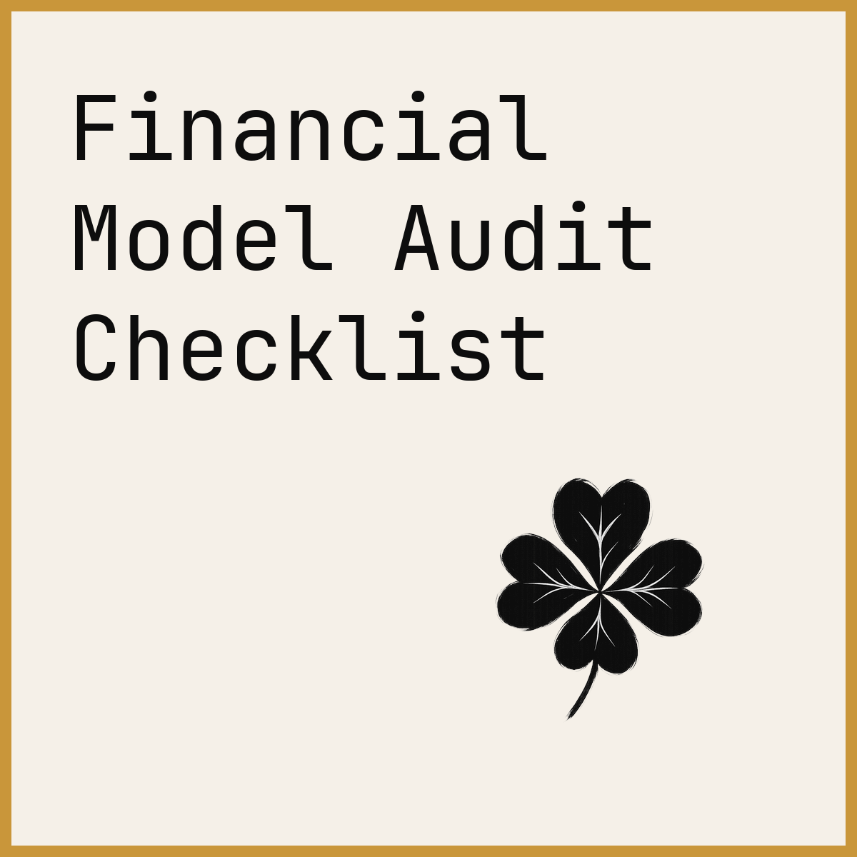Financial Model Audit Checklist