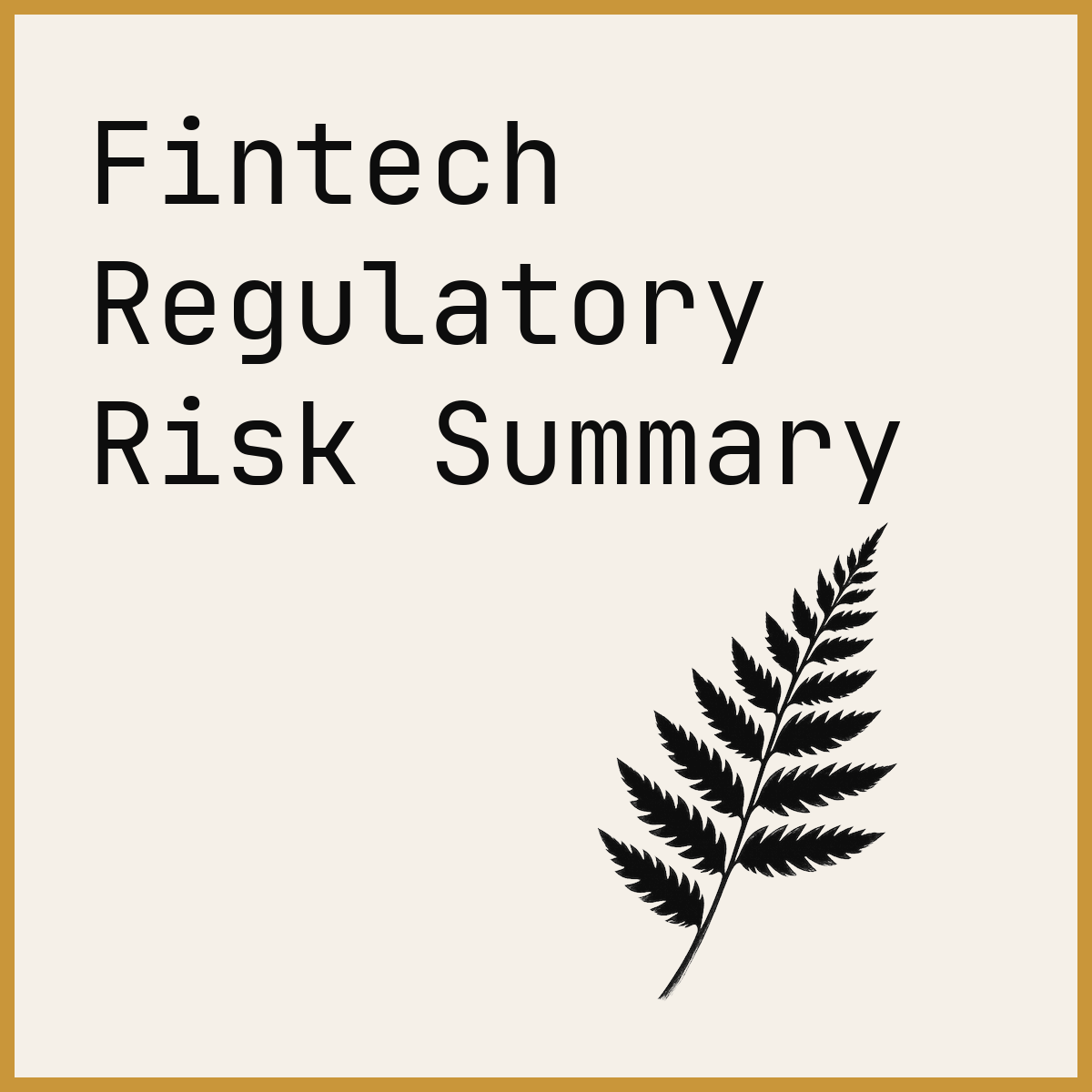 Fintech Regulatory Risk Summary
