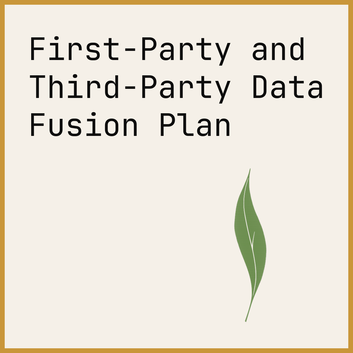 First-Party and Third-Party Data Fusion Plan