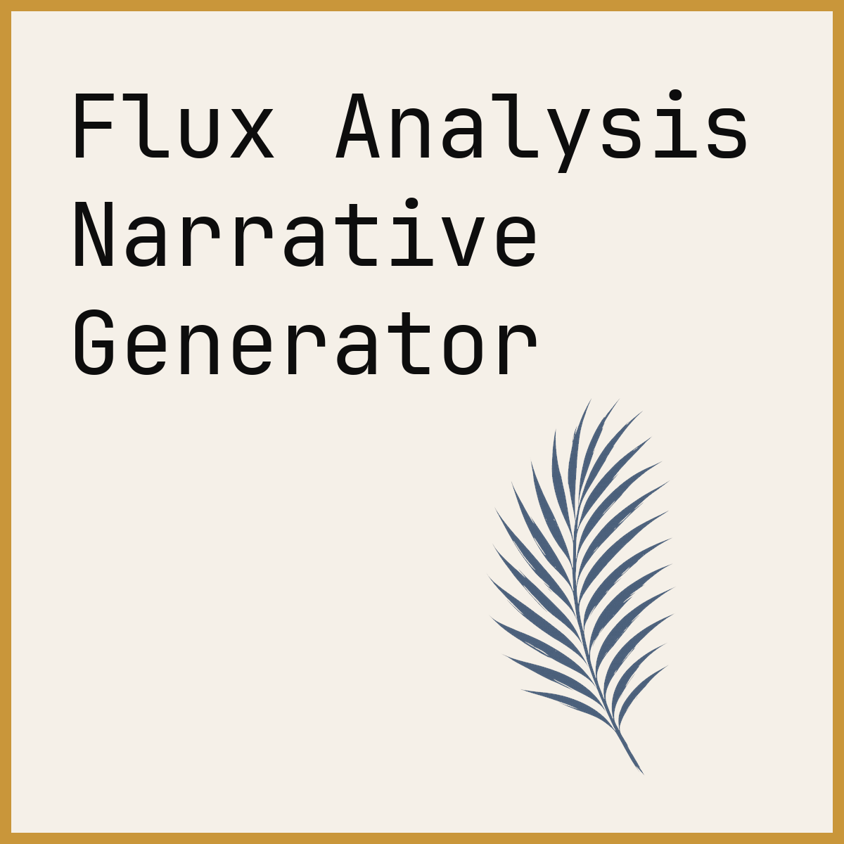 Flux Analysis Narrative Generator