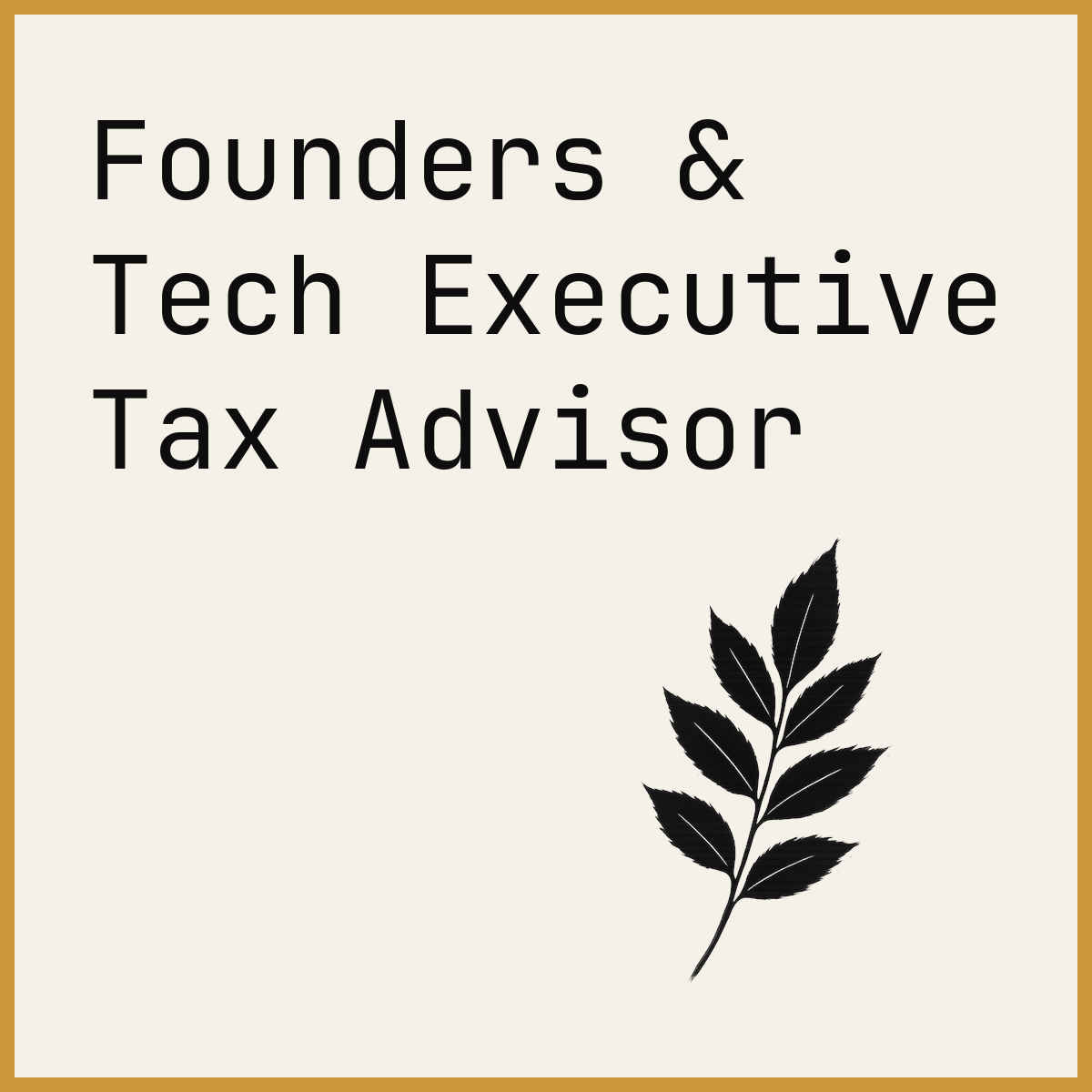 Founders & Tech Executive Tax Advisor
