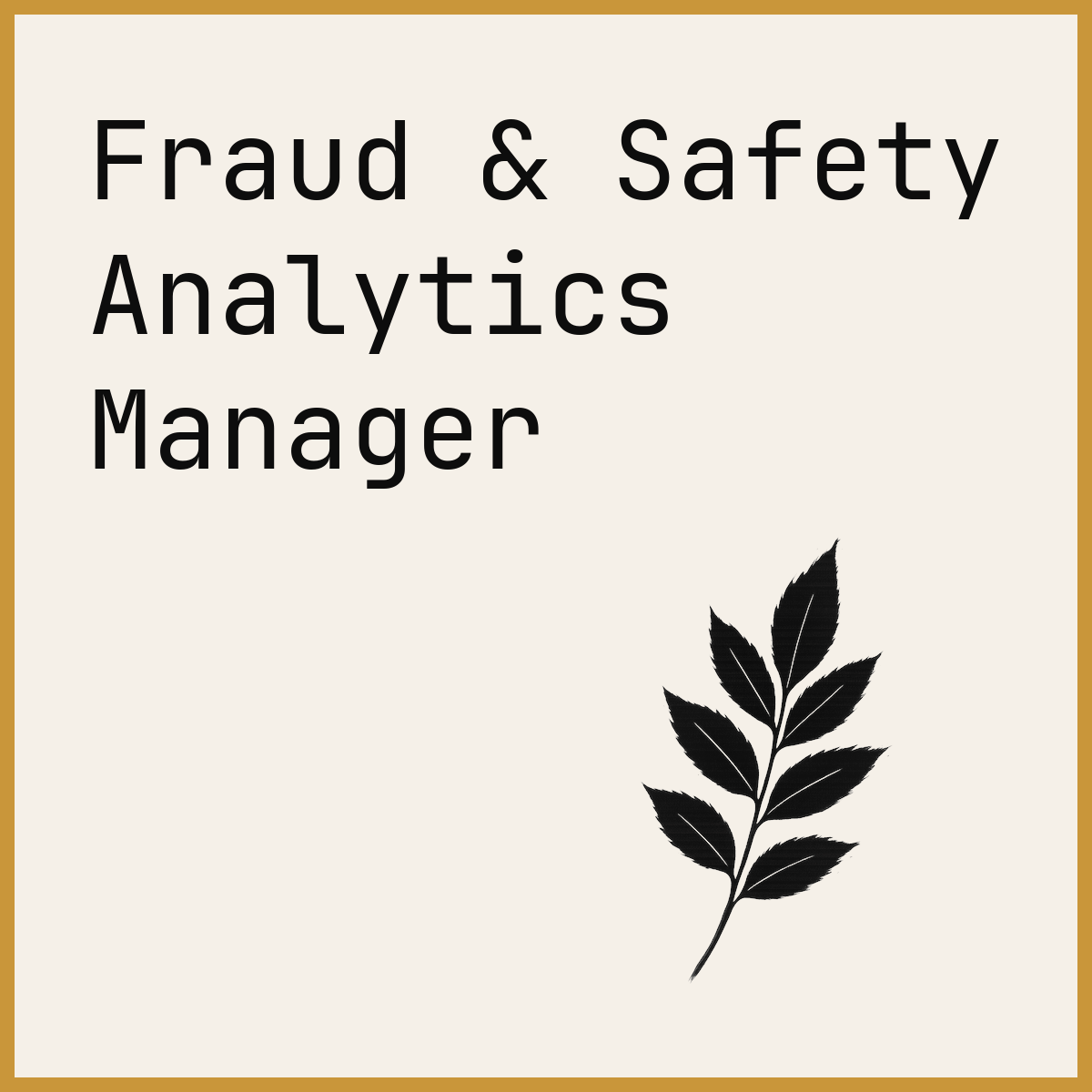 Fraud & Safety Analytics Manager