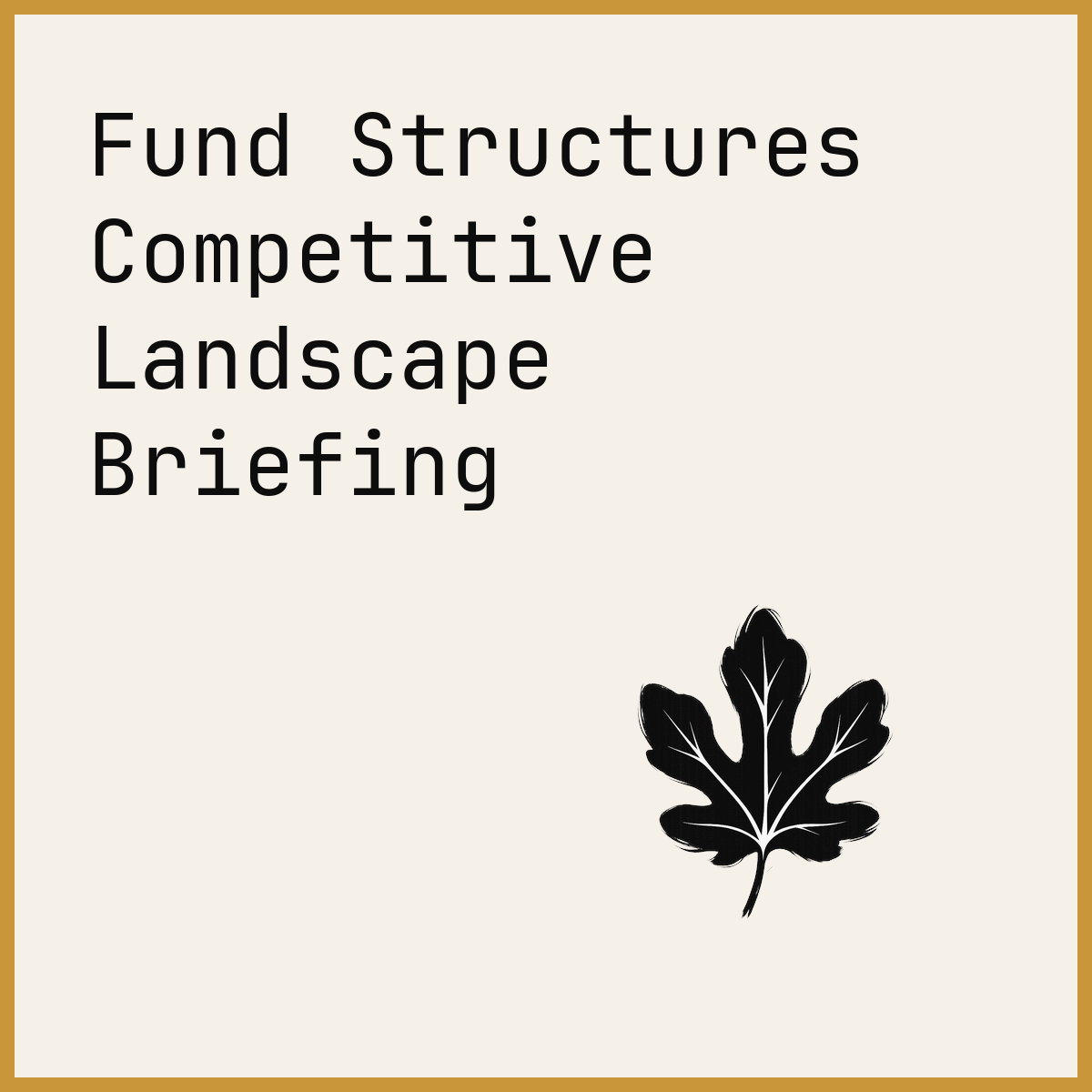 Fund Structures Competitive Landscape Briefing