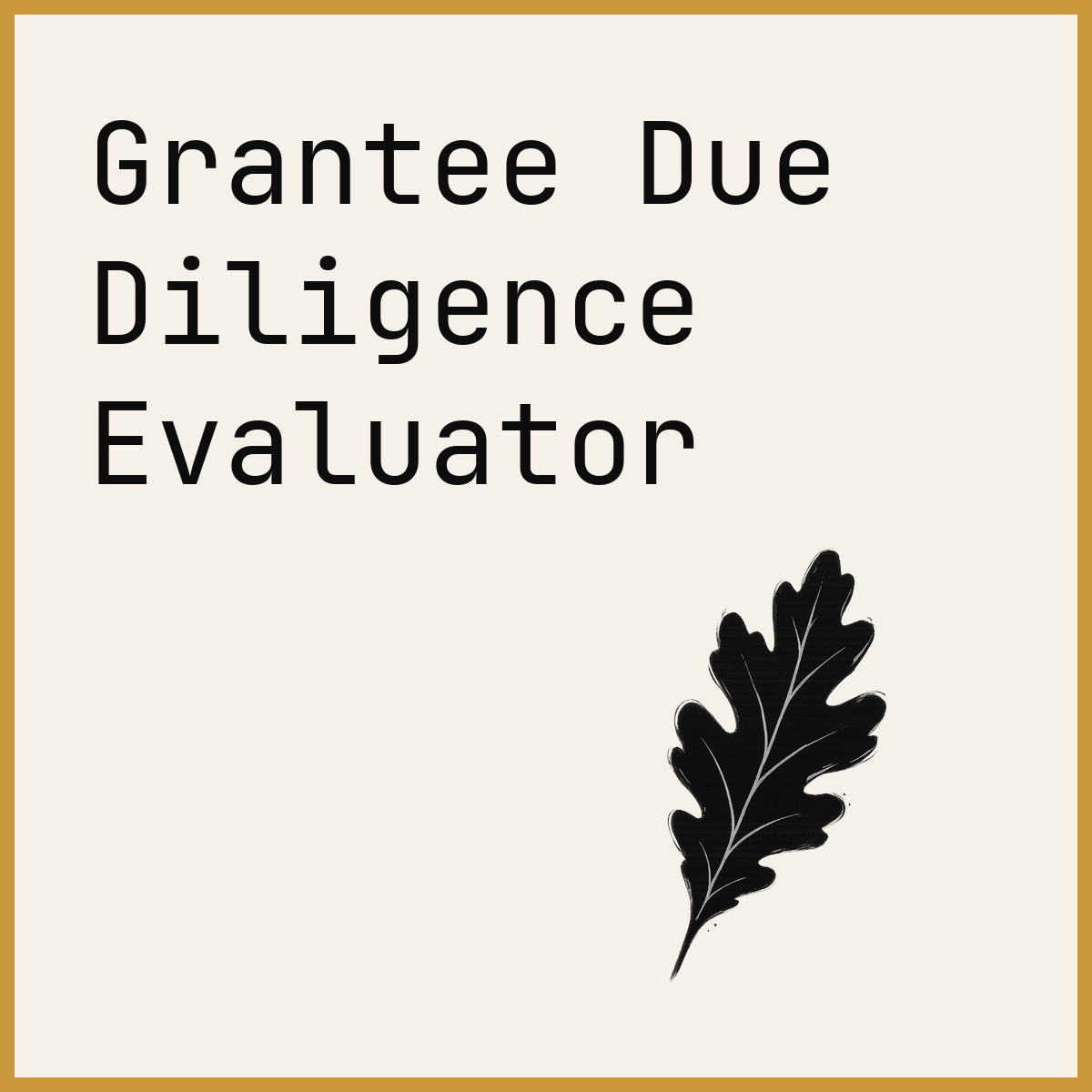 Grantee Due Diligence Evaluator