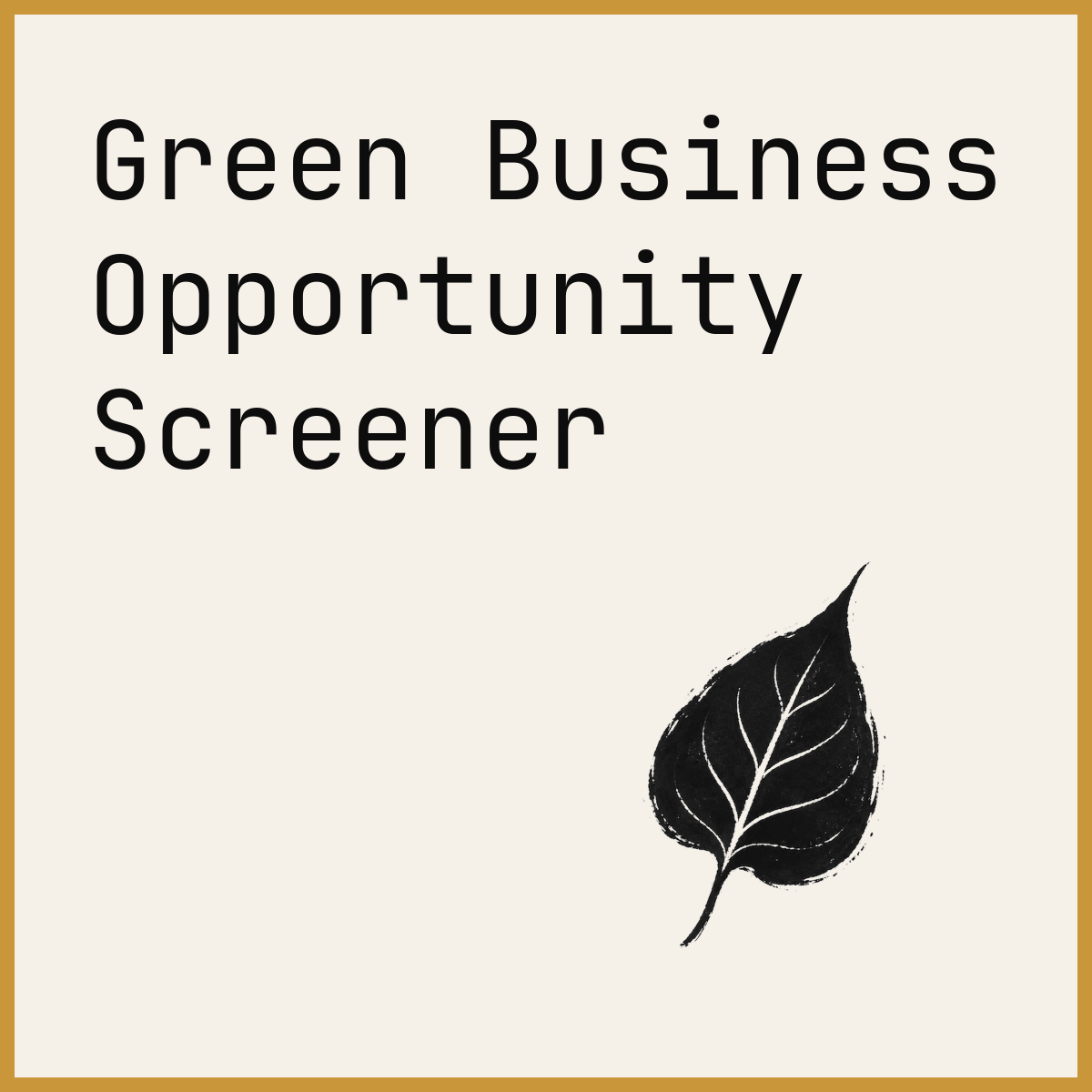 Green Business Opportunity Screener