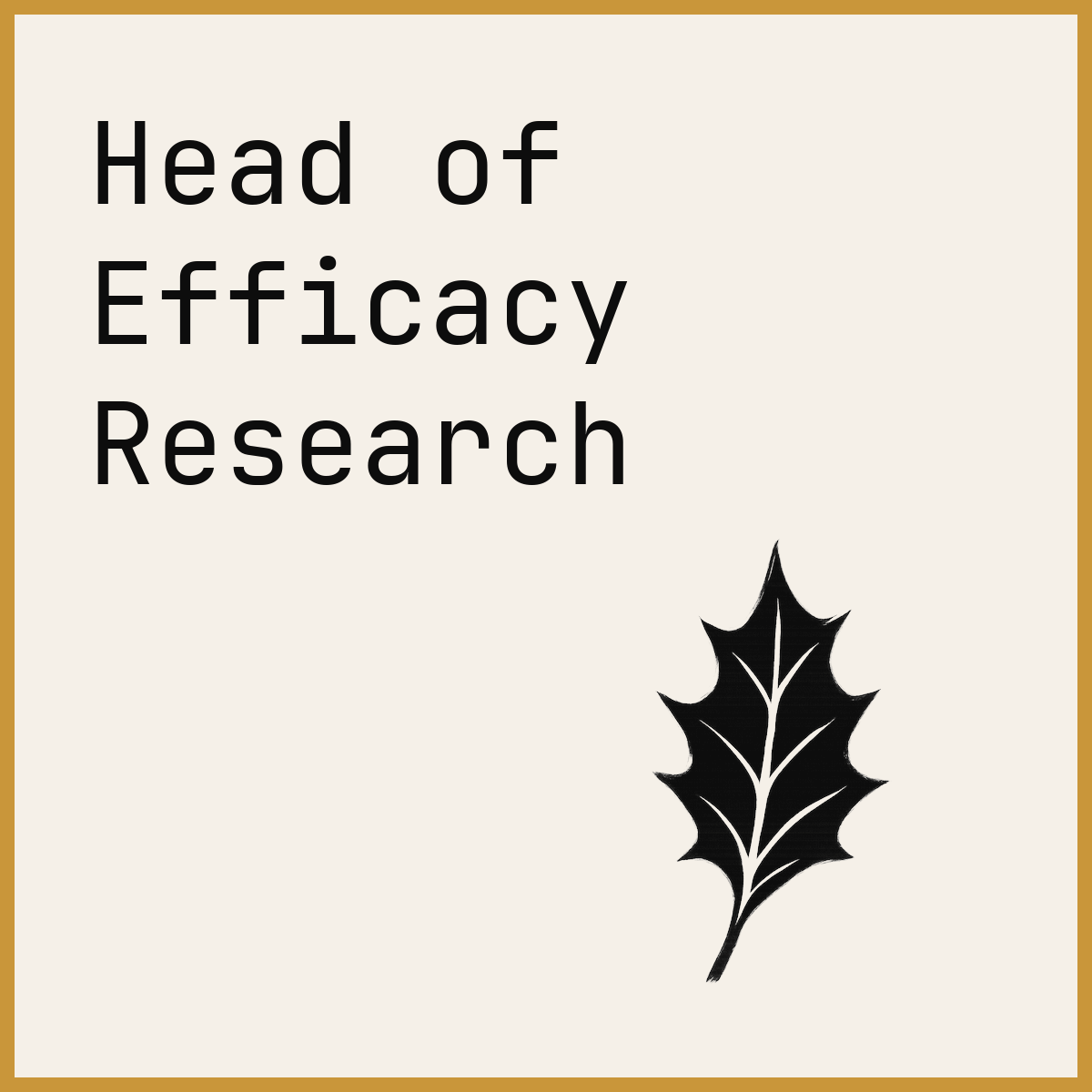 Head of Efficacy Research