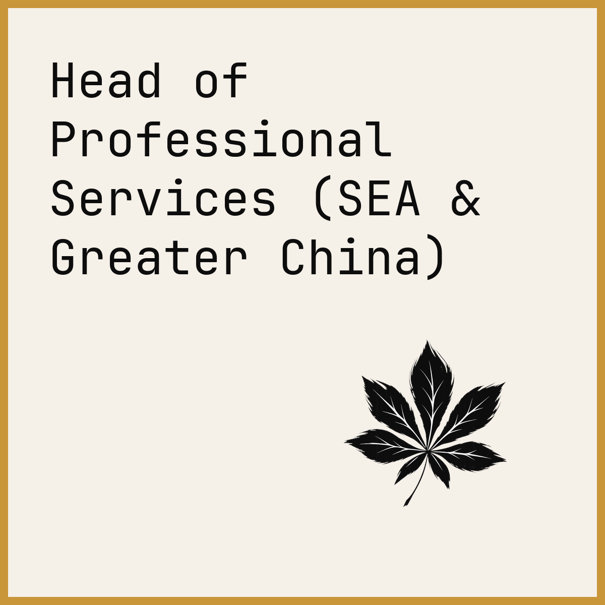 Head of Professional Services (SEA & Greater China)