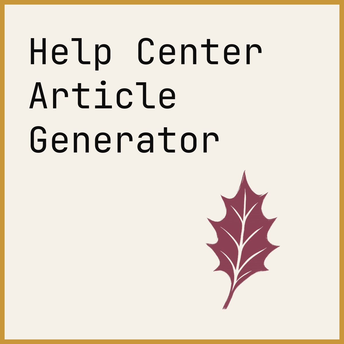 Help Center Article Generator