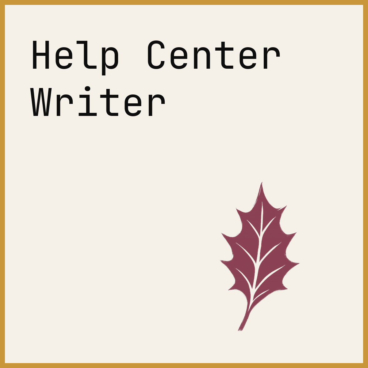 Help Center Writer