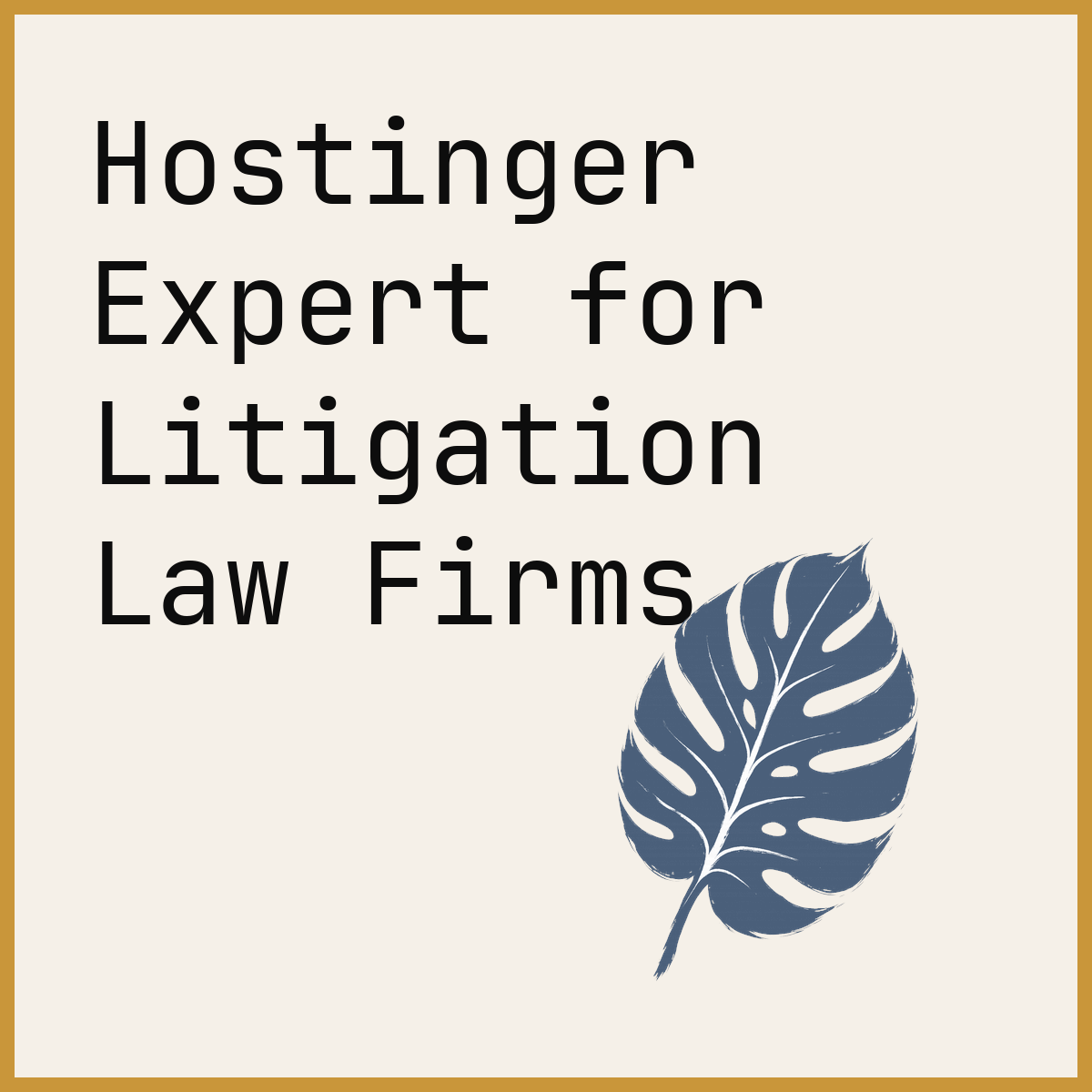 Hostinger Expert for Litigation Law Firms