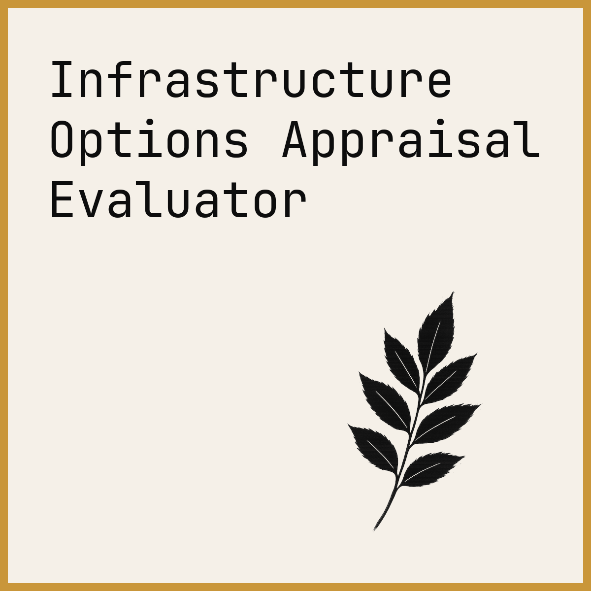 Infrastructure Options Appraisal Evaluator