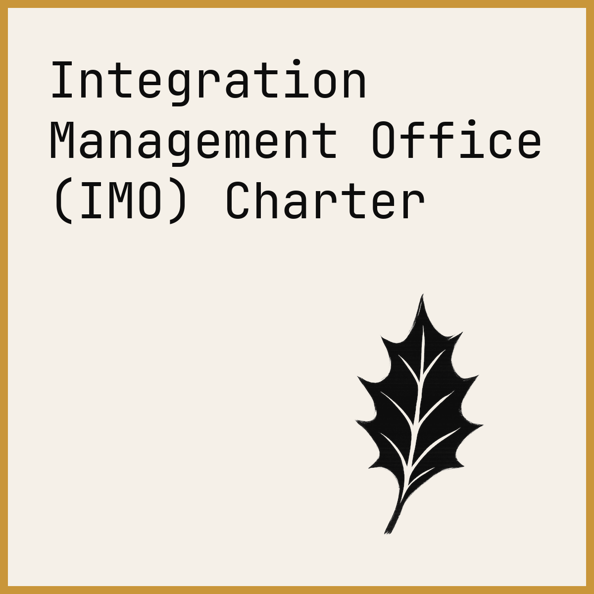 Integration Management Office (IMO) Charter