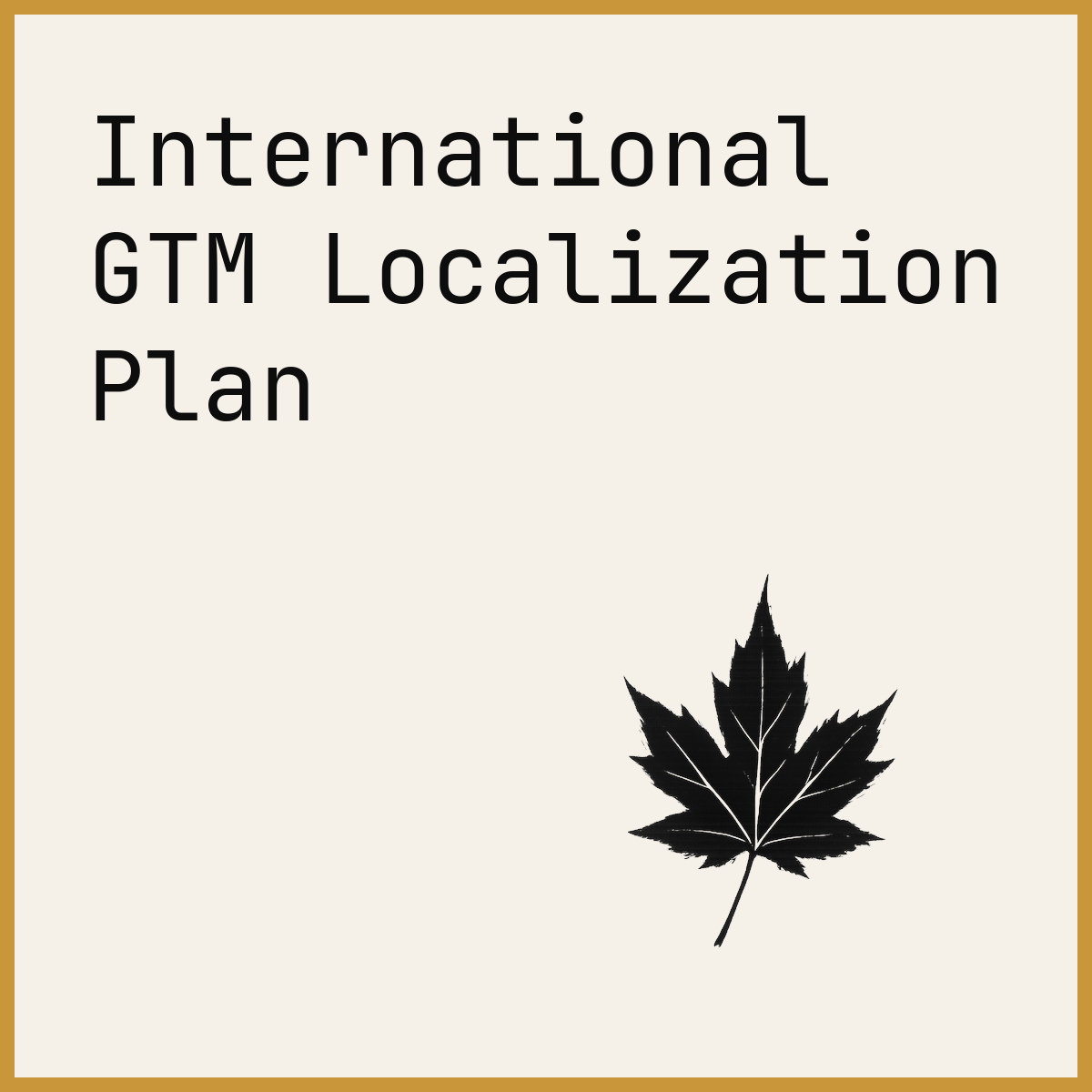 International GTM Localization Plan