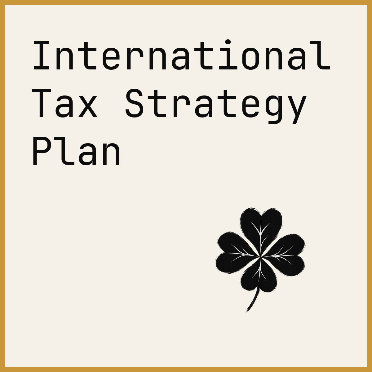 International Tax Strategy Plan