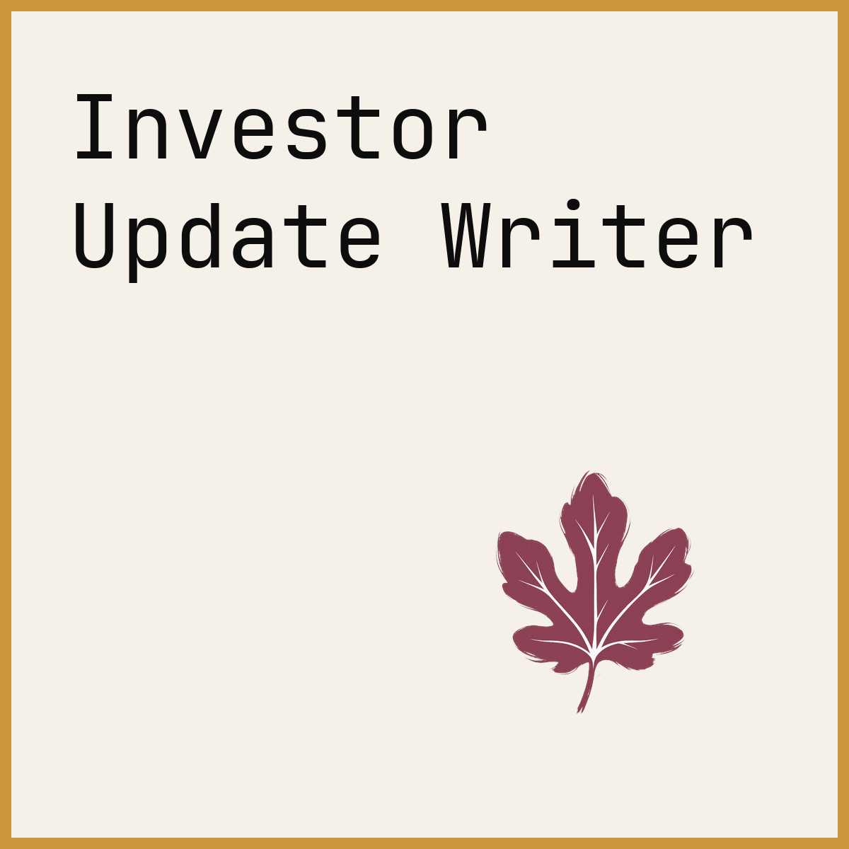Investor Update Writer