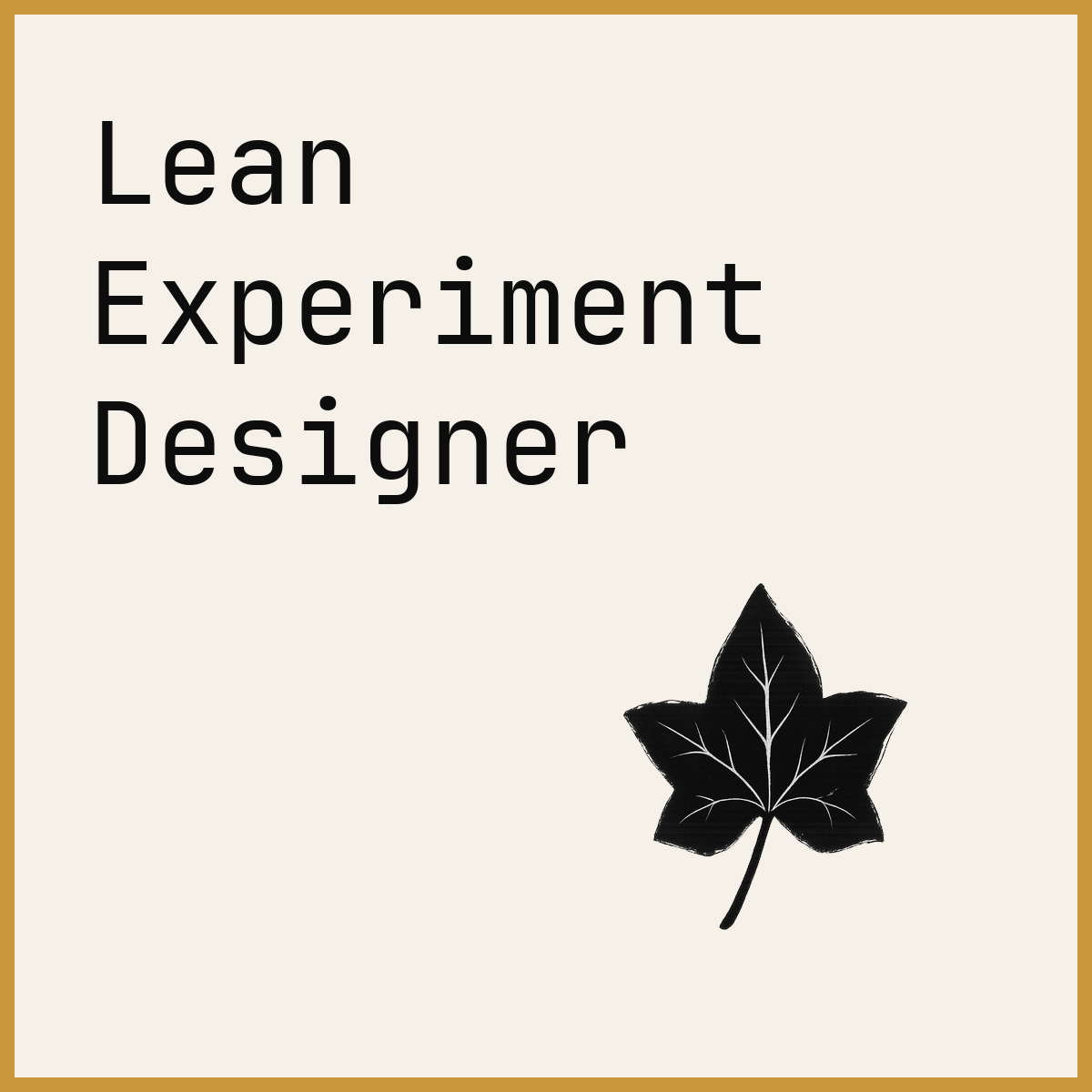 Lean Experiment Designer