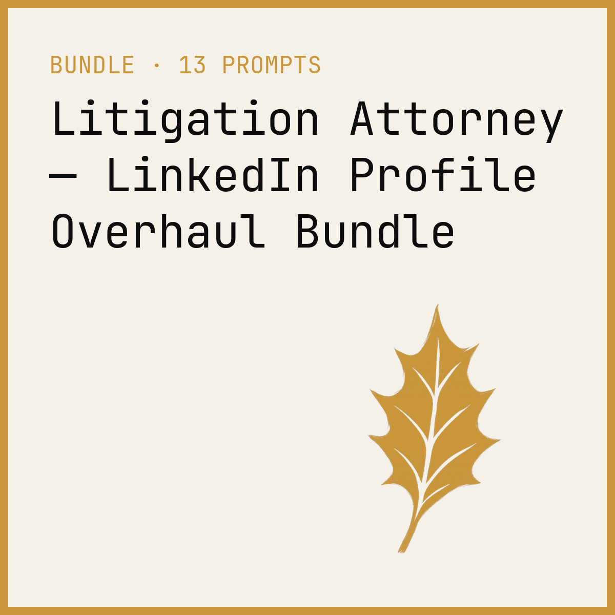 Litigation Attorney — LinkedIn Profile Overhaul Bundle