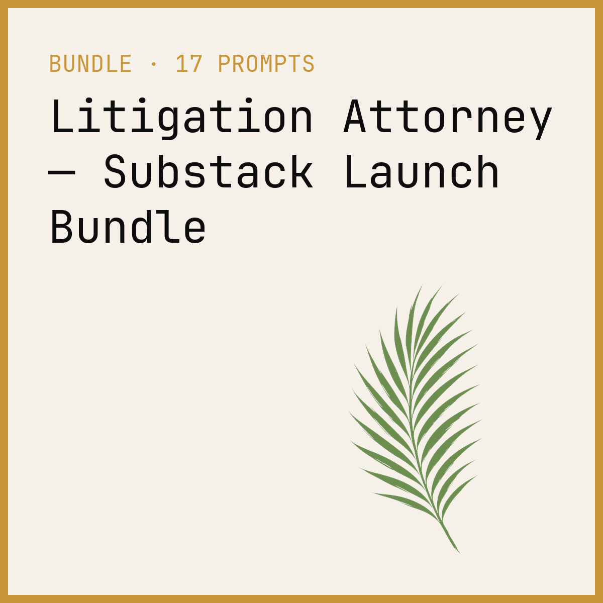 Litigation Attorney — Substack Launch Bundle