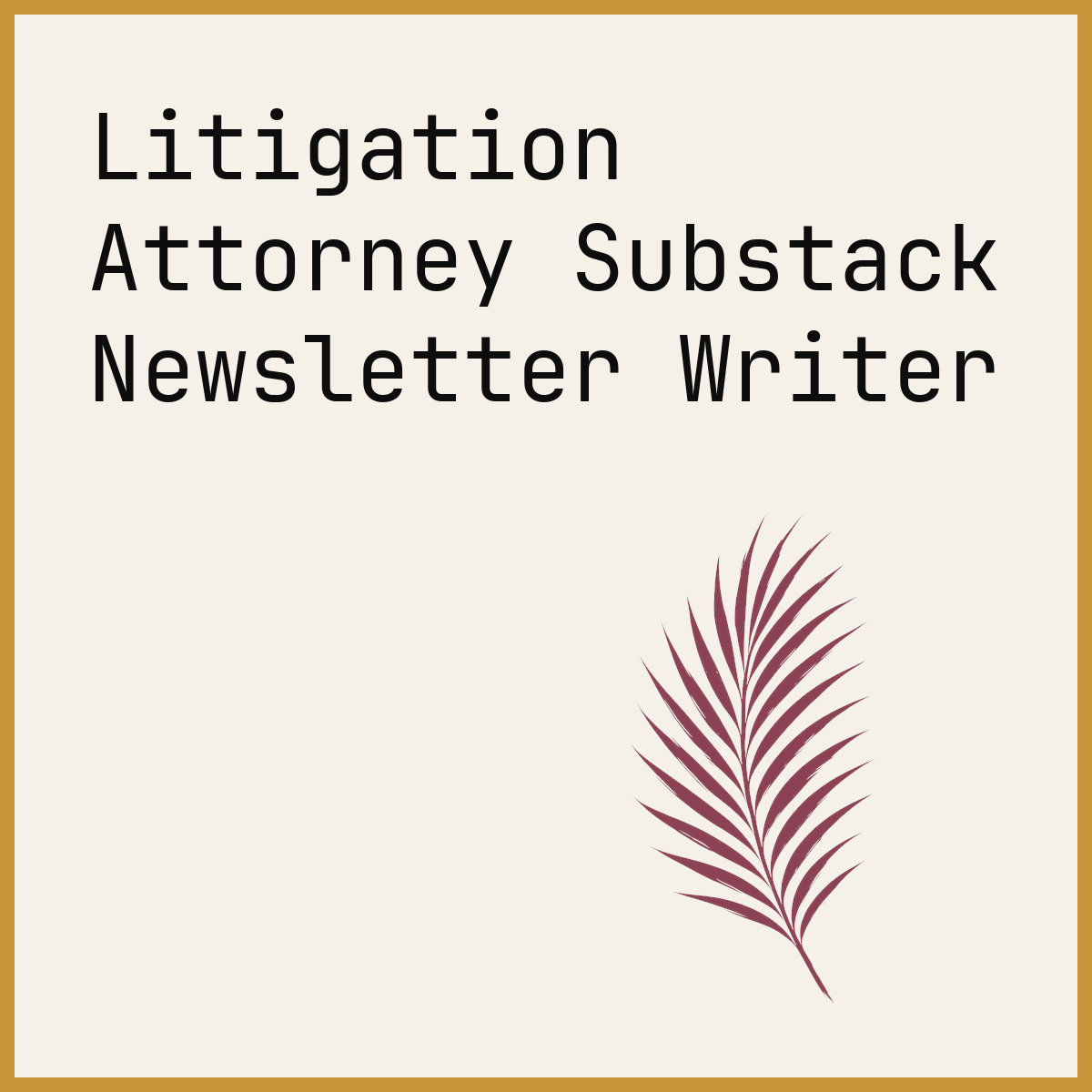 Litigation Attorney Substack Newsletter Writer