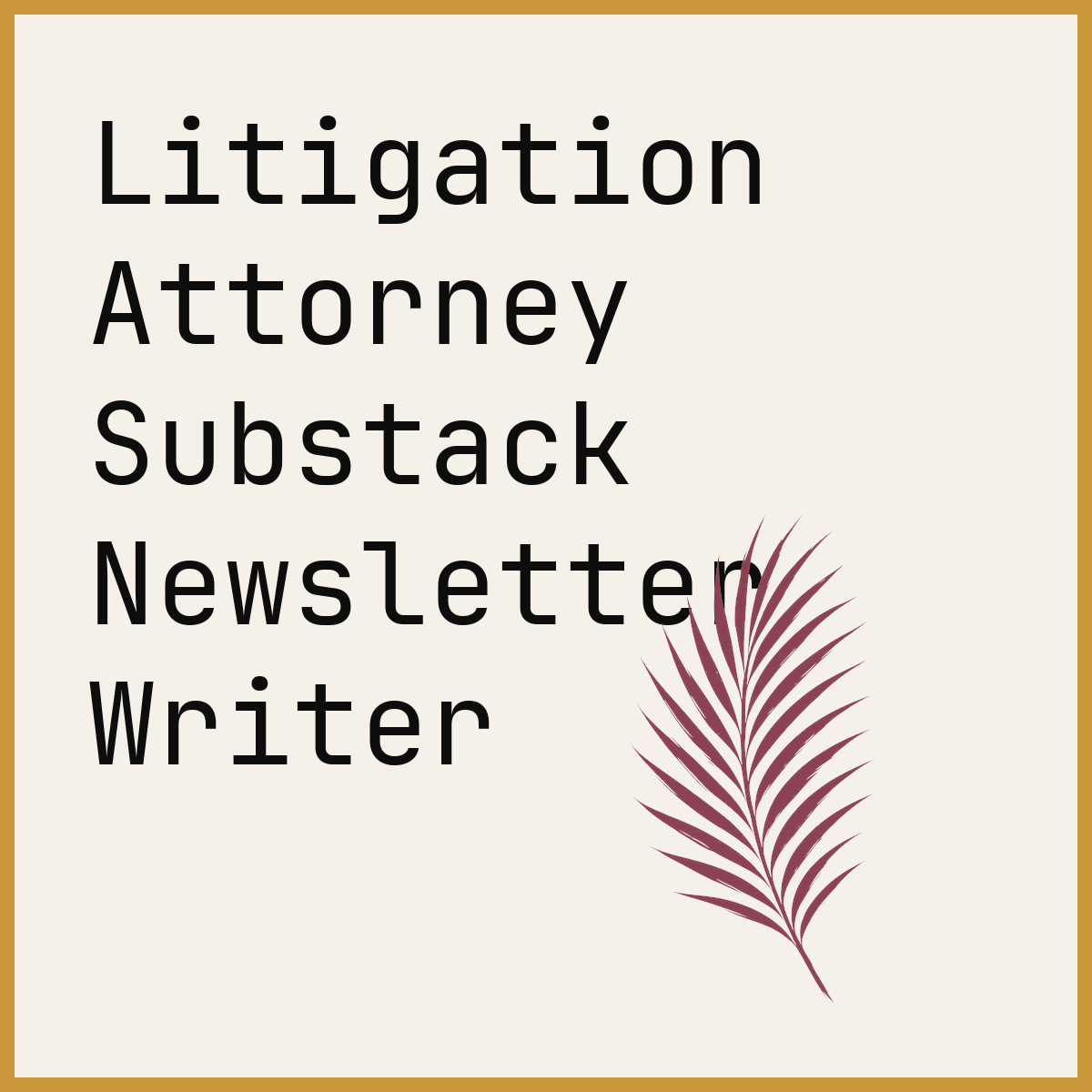 Litigation Attorney Substack Newsletter Writer