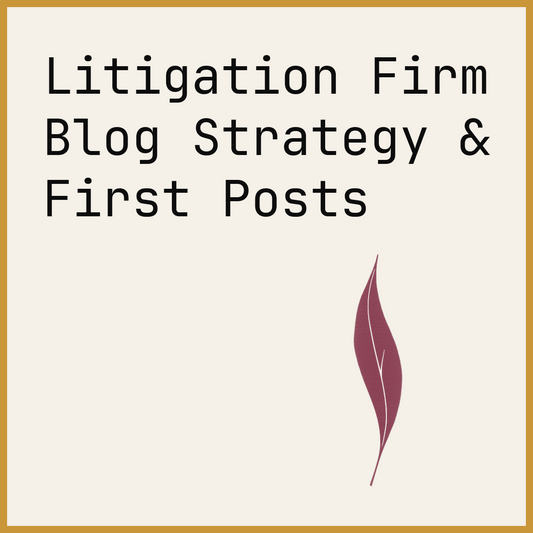 Litigation Firm Blog Strategy & First Posts