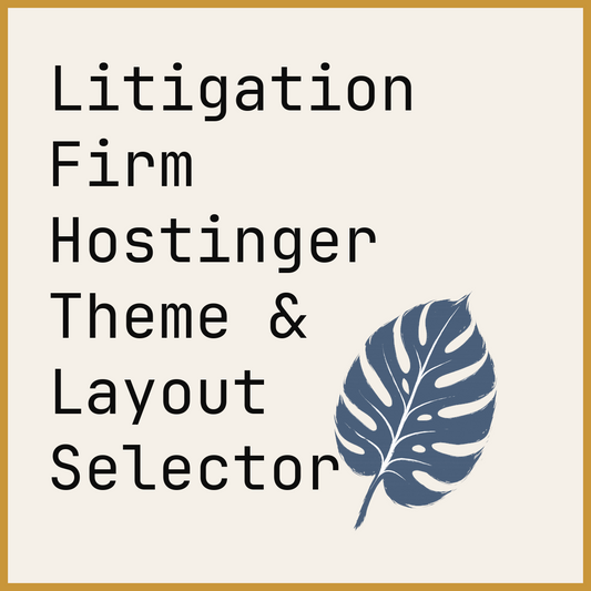 Litigation Firm Hostinger Theme & Layout Selector