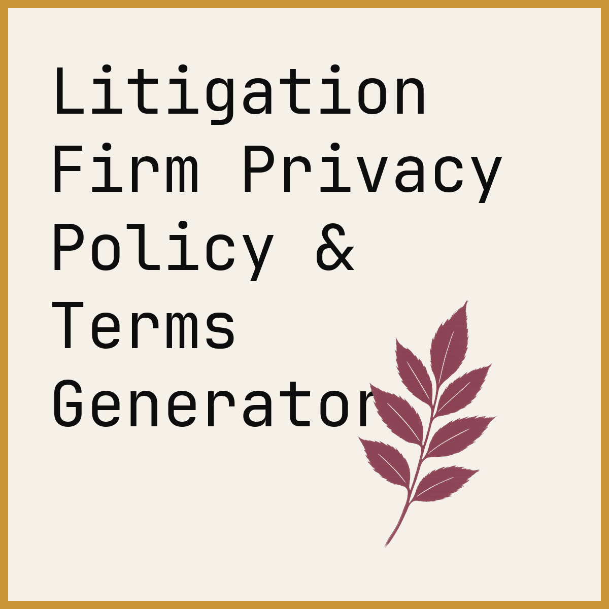 Litigation Firm Privacy Policy & Terms Generator