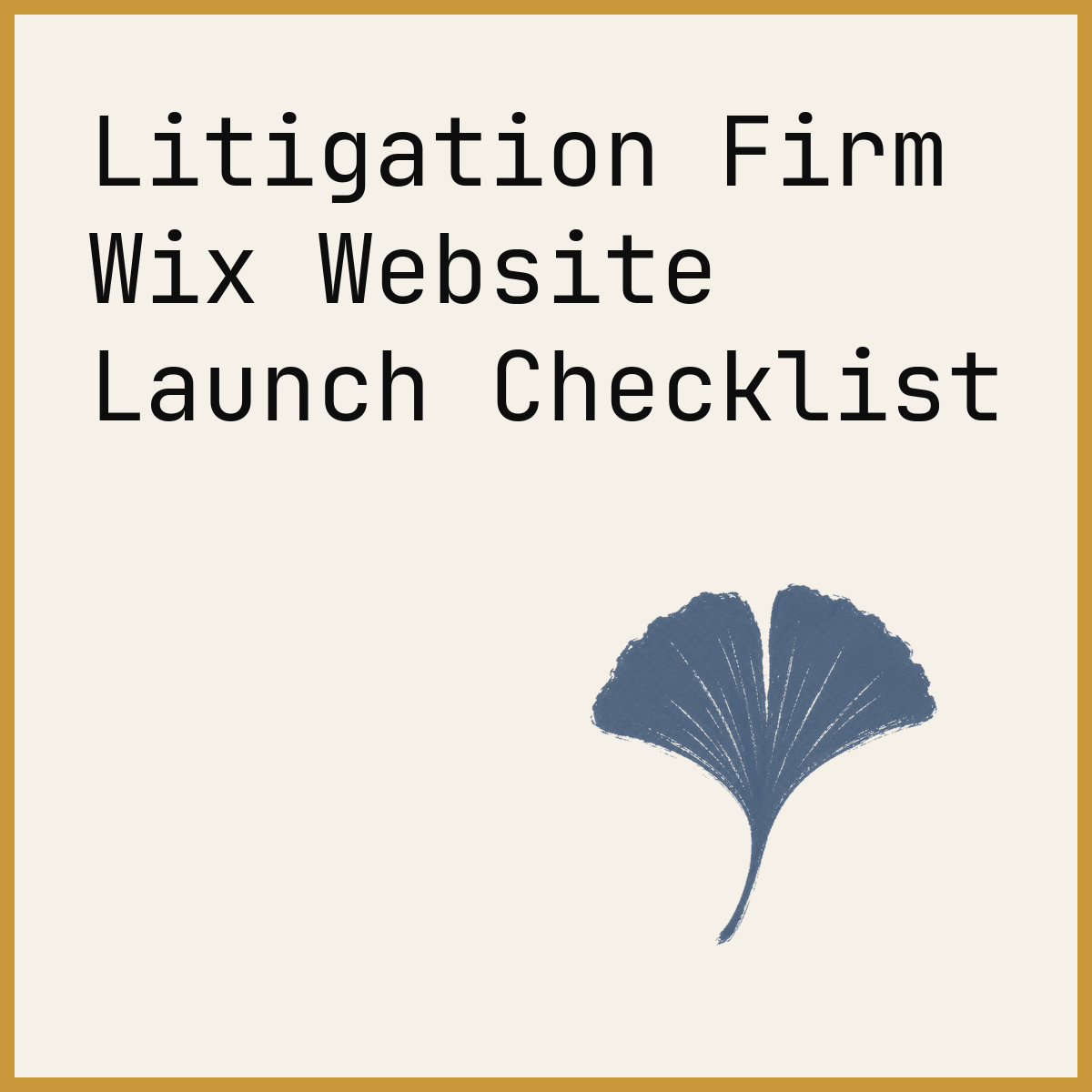 Litigation Firm Wix Website Launch Checklist