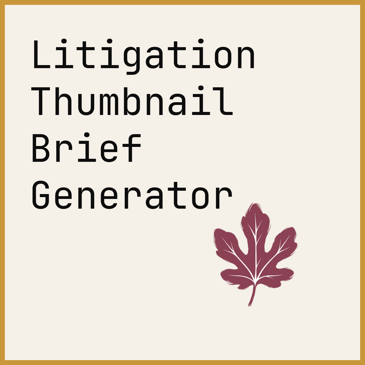 Litigation Thumbnail Brief Generator
