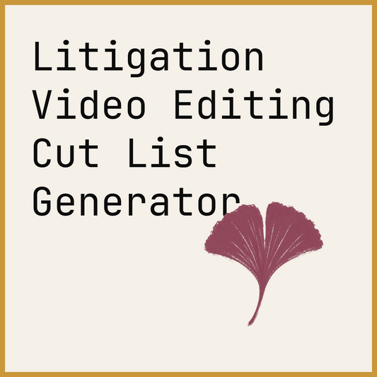 Litigation Video Editing Cut List Generator