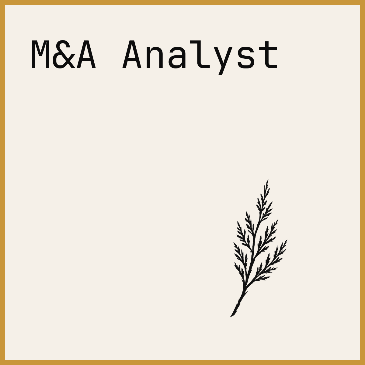 M&A Analyst