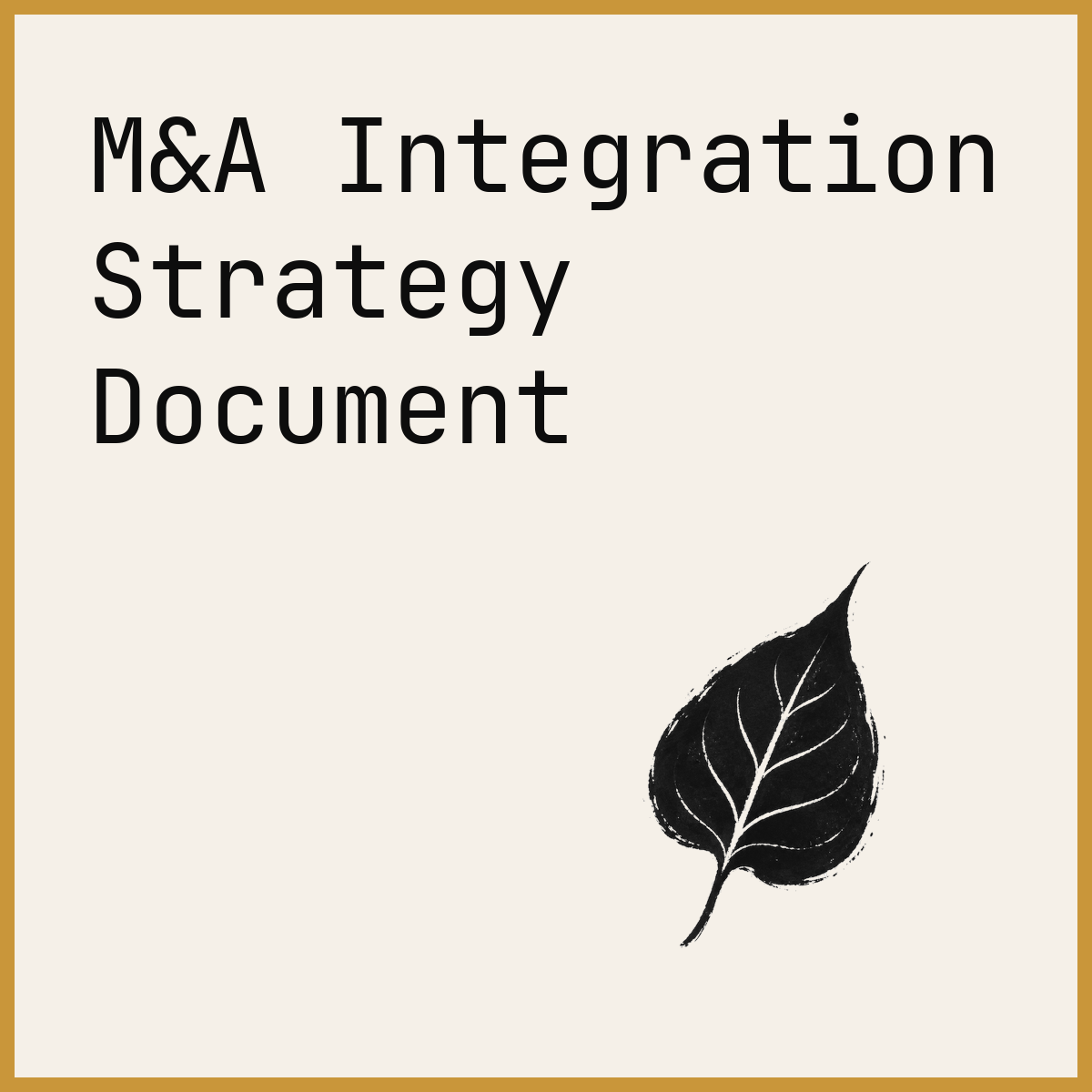 M&A Integration Strategy Document