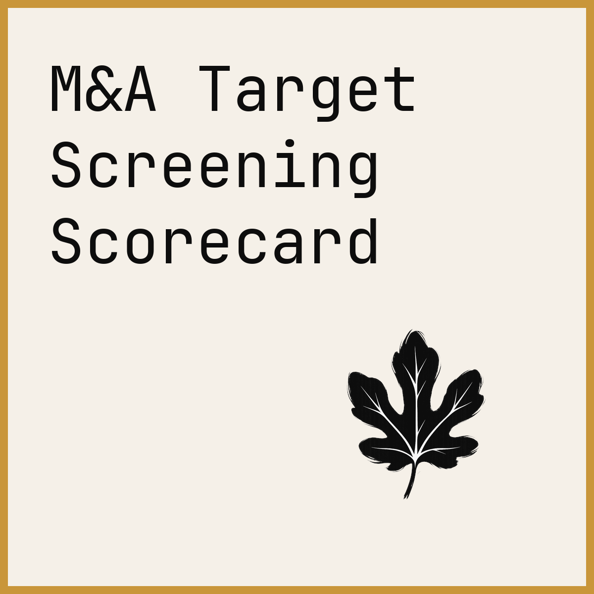 M&A Target Screening Scorecard