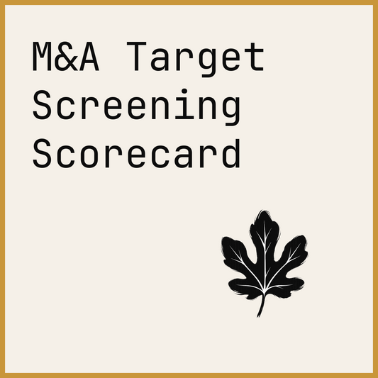 M&A Target Screening Scorecard