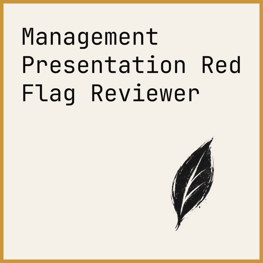 Management Presentation Red Flag Reviewer
