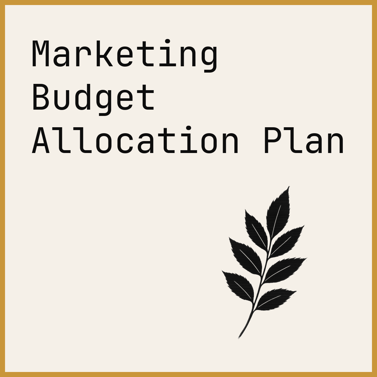 Marketing Budget Allocation Plan