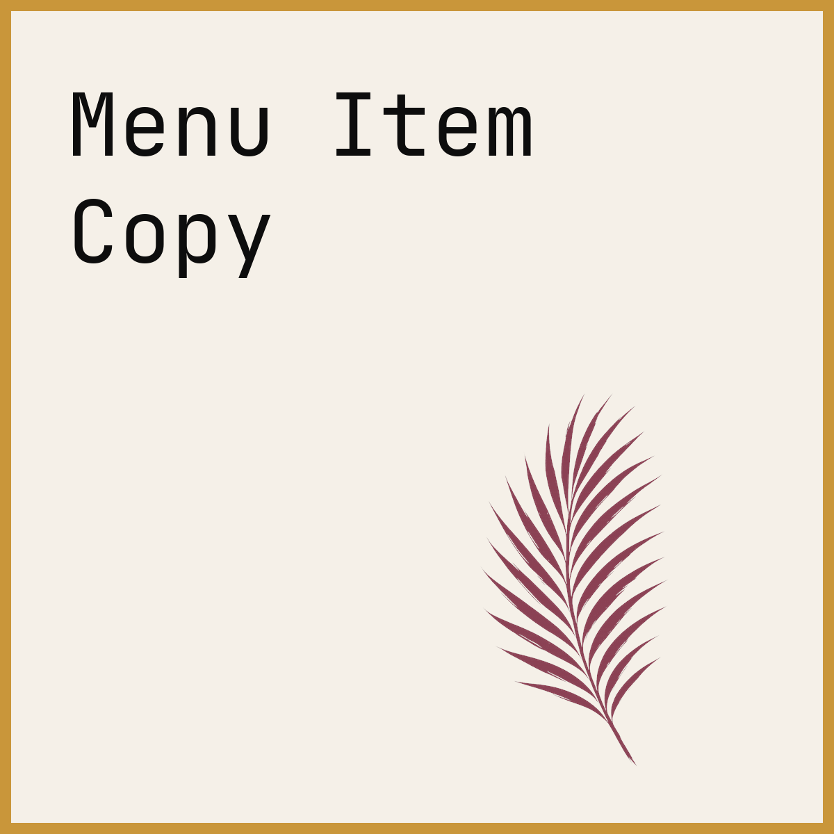 Menu Item Copy